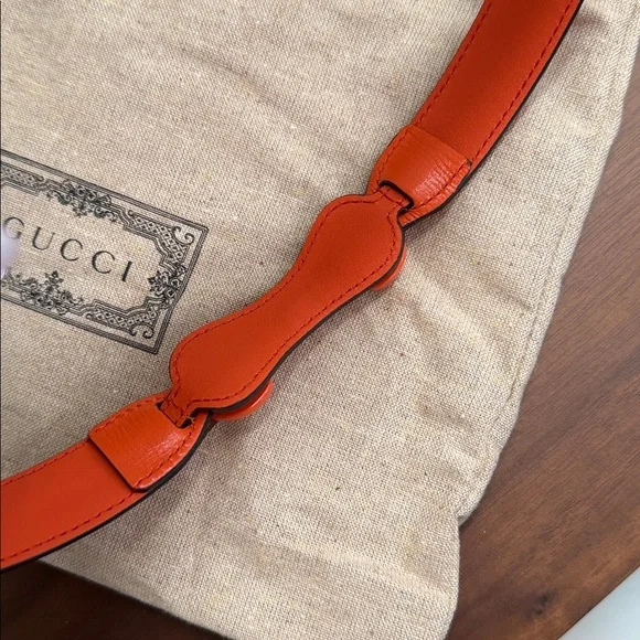 Gucci Bold Orange Leather belt Gucci Bold Orange Leather belt main image 2
